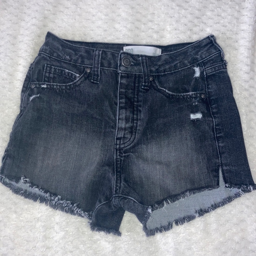 vintage high rise black jean shorts - size 23/00